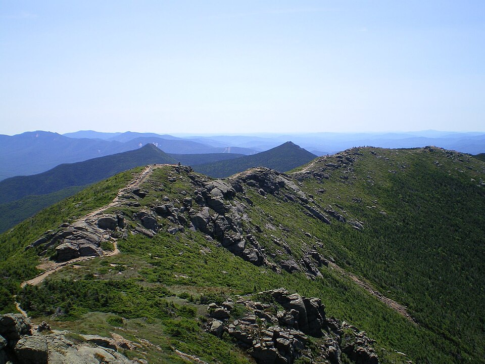 Franconia Ridge Trail above treeline in the White Mountains of New Hampshire