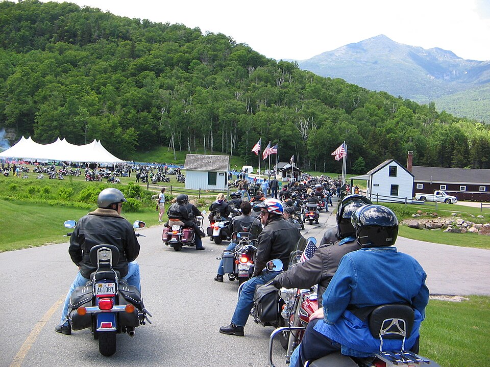 The Mt. Washington Auto Road climbing to the summit of Mount Washington, New Hampshire