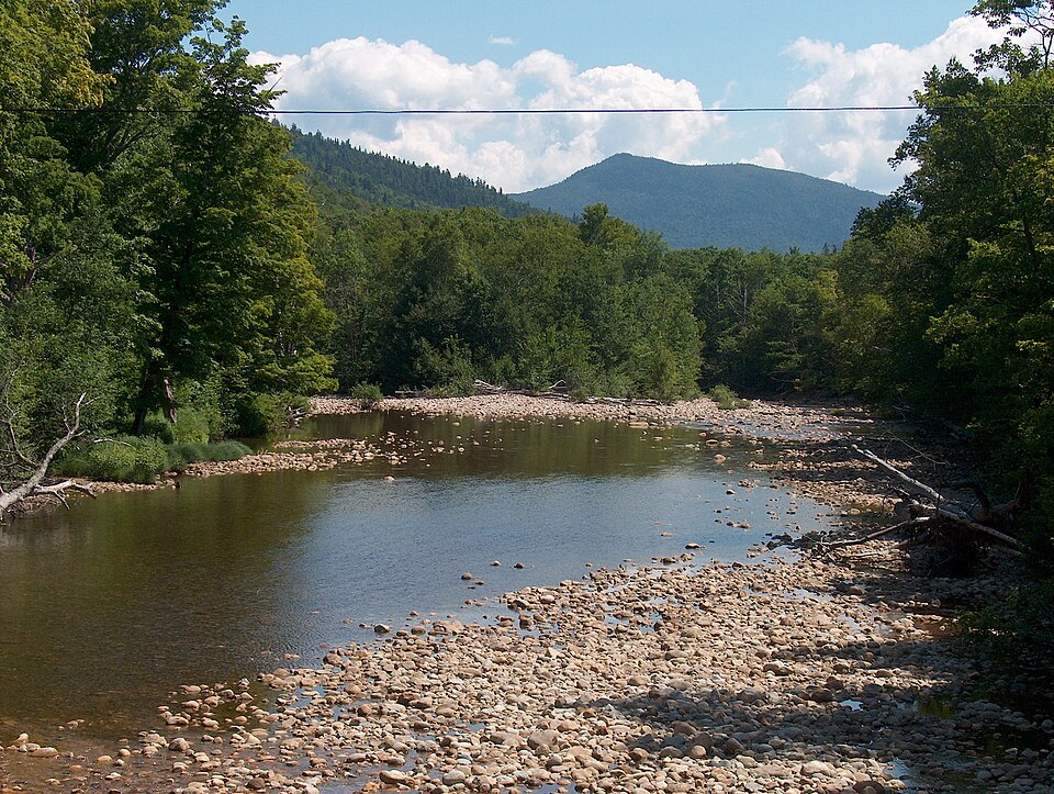 The Saco River valley near Bartlett, New Hampshire — Bear Notch Road starts here